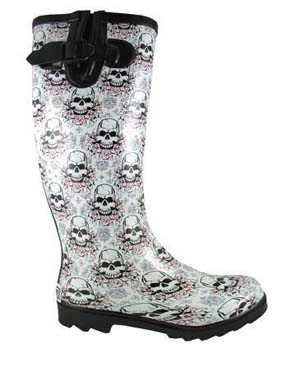 Womens skull hot sale rain boots